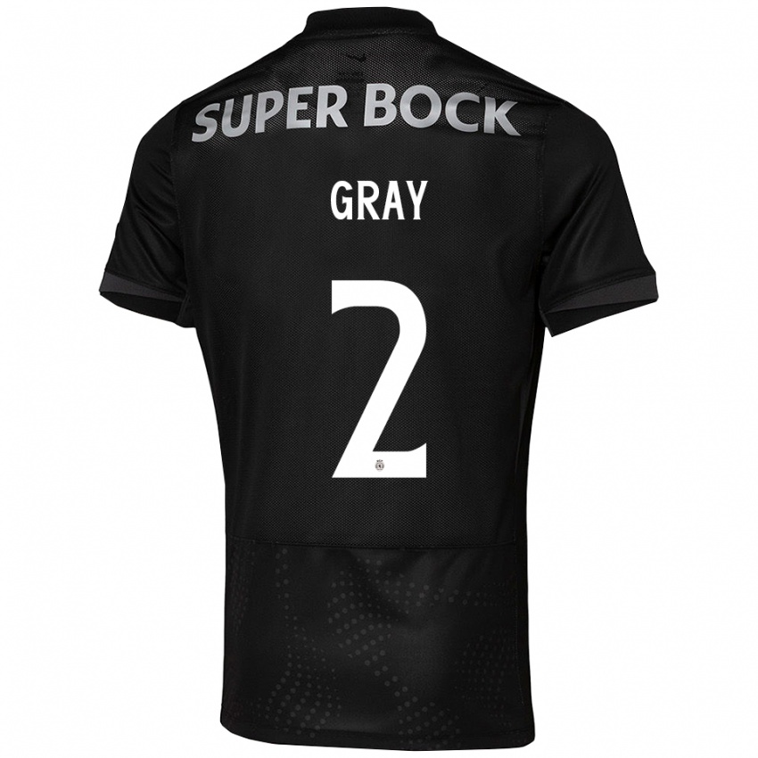 גברים ג׳ניבה הרננדז גריי #2 שחור לבן הרחק ג'רזי 2025/26 חולצה קצרה