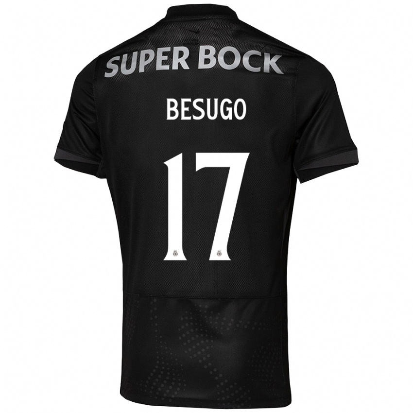 גברים Neuza Besugo #17 שחור לבן הרחק ג'רזי 2025/26 חולצה קצרה