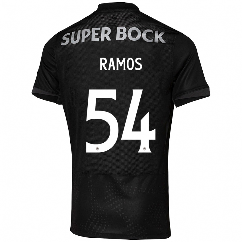גברים Bruno Ramos #54 שחור לבן הרחק ג'רזי 2025/26 חולצה קצרה