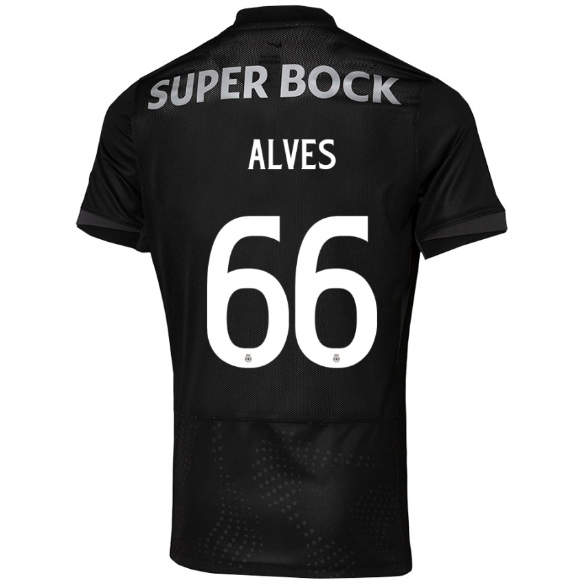 גברים מיגואל אלבס #66 שחור לבן הרחק ג'רזי 2025/26 חולצה קצרה