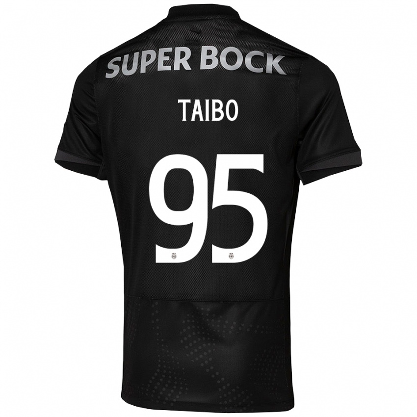 גברים לוקס טאיבו דומינגז #95 שחור לבן הרחק ג'רזי 2025/26 חולצה קצרה