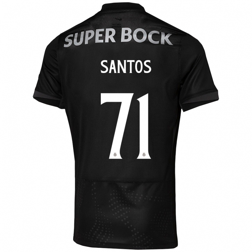 גברים דנילסון קורייה גונסלווש טבארס סנטוס #71 שחור לבן הרחק ג'רזי 2025/26 חולצה קצרה