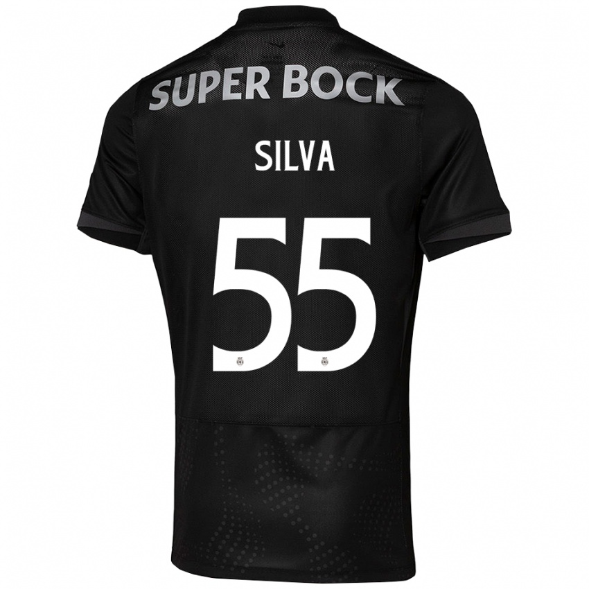 גברים חוסה סילבה #55 שחור לבן הרחק ג'רזי 2025/26 חולצה קצרה