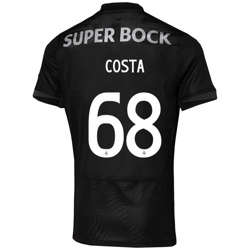 גברים דניאל קוסטה #68 שחור לבן הרחק ג'רזי 2025/26 חולצה קצרה