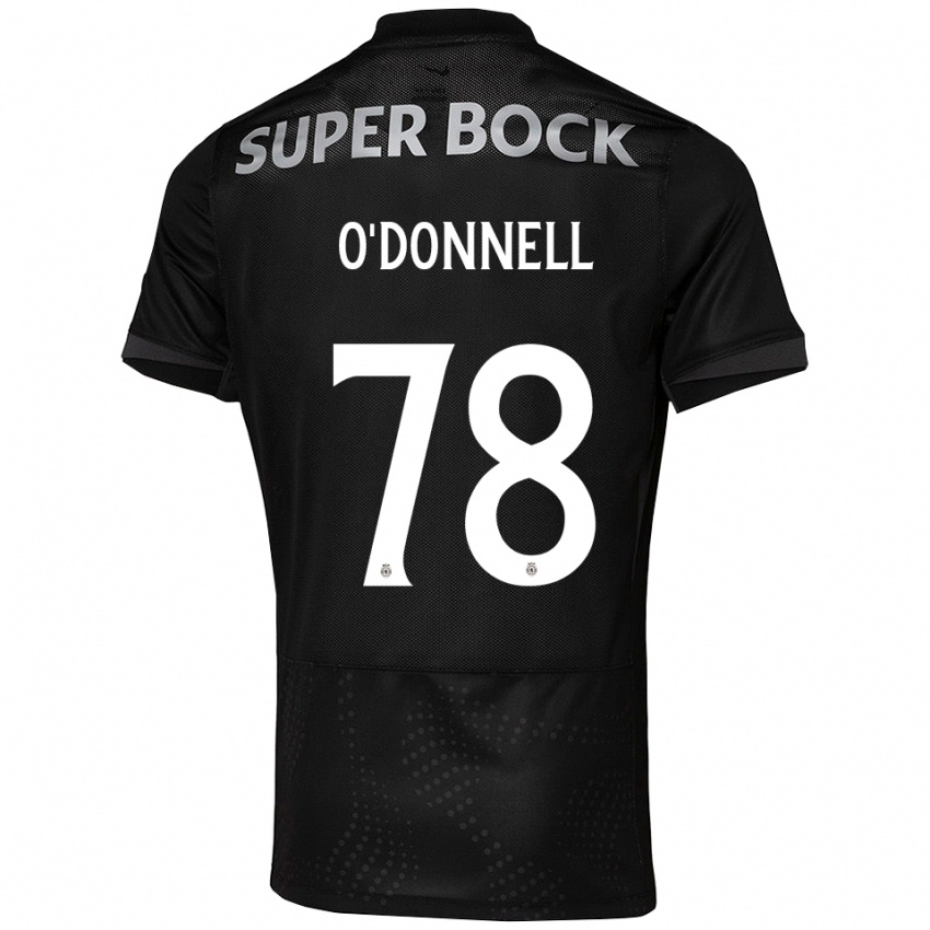 גברים מירי אודונל #78 שחור לבן הרחק ג'רזי 2025/26 חולצה קצרה