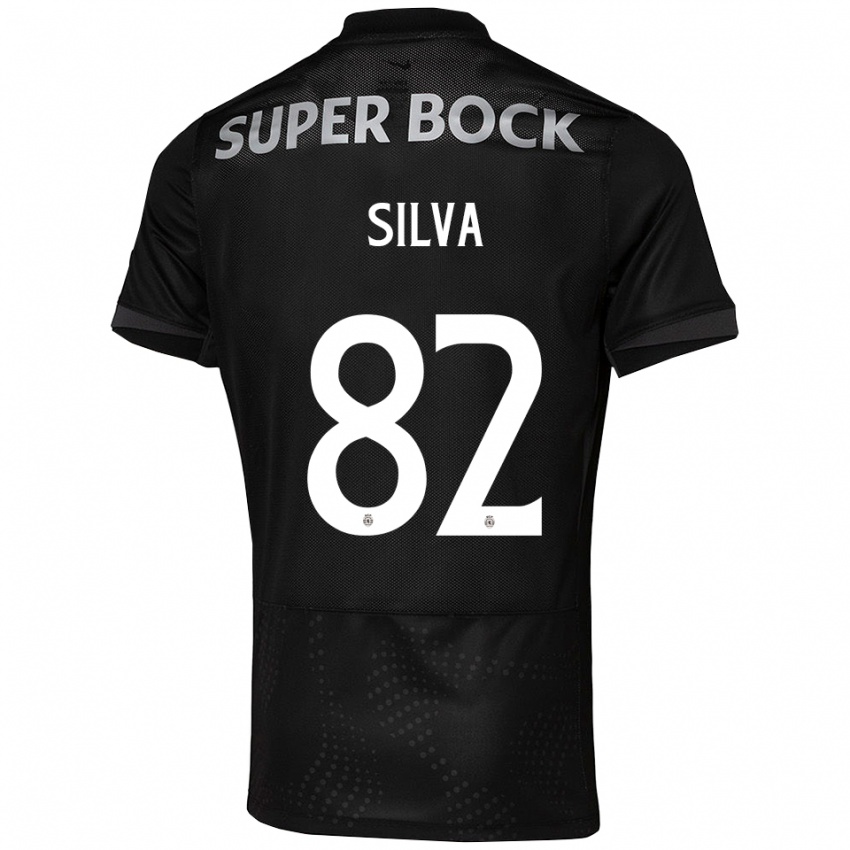 גברים גבריאל סילבה #82 שחור לבן הרחק ג'רזי 2025/26 חולצה קצרה גברים גבריאל סילבה #82 שחור לבן הרחק ג'רזי 2025/26 חולצה קצרה