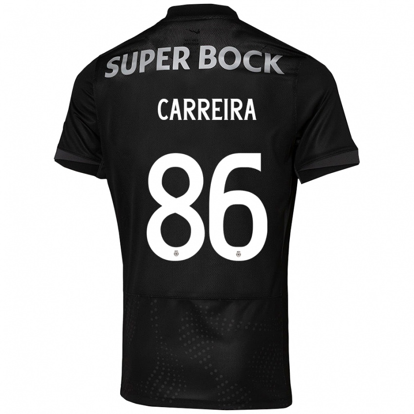 גברים Eva Carreira #86 שחור לבן הרחק ג'רזי 2025/26 חולצה קצרה