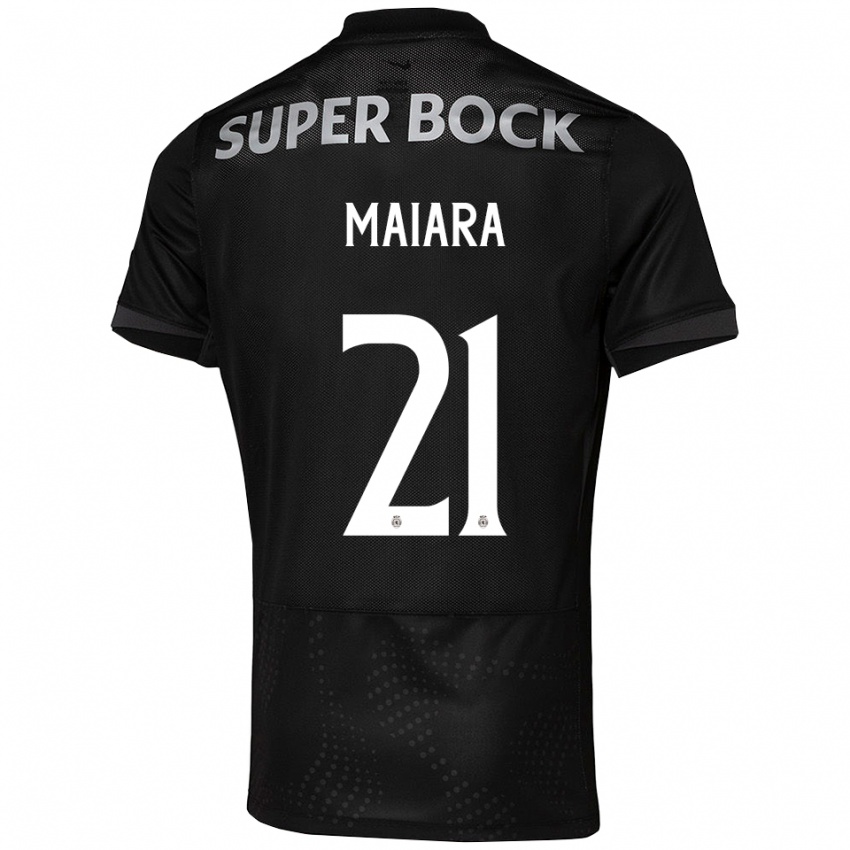 גברים מאיארה קרולינה נייהוז #21 שחור לבן הרחק ג'רזי 2025/26 חולצה קצרה