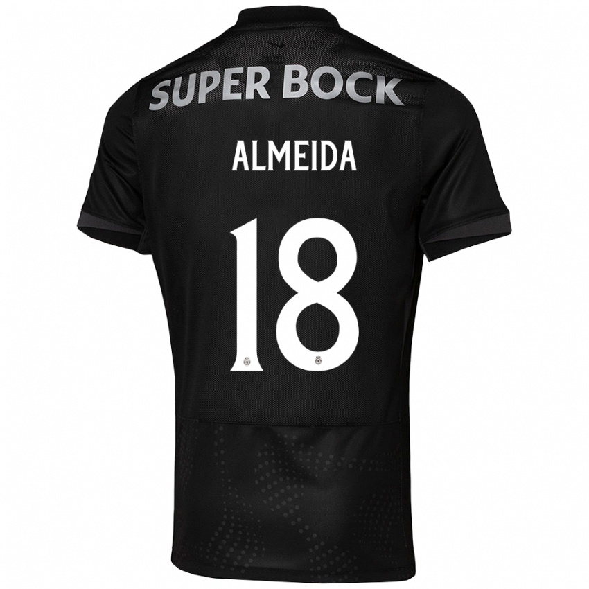 גברים מיגל אלמיידה #18 שחור לבן הרחק ג'רזי 2025/26 חולצה קצרה