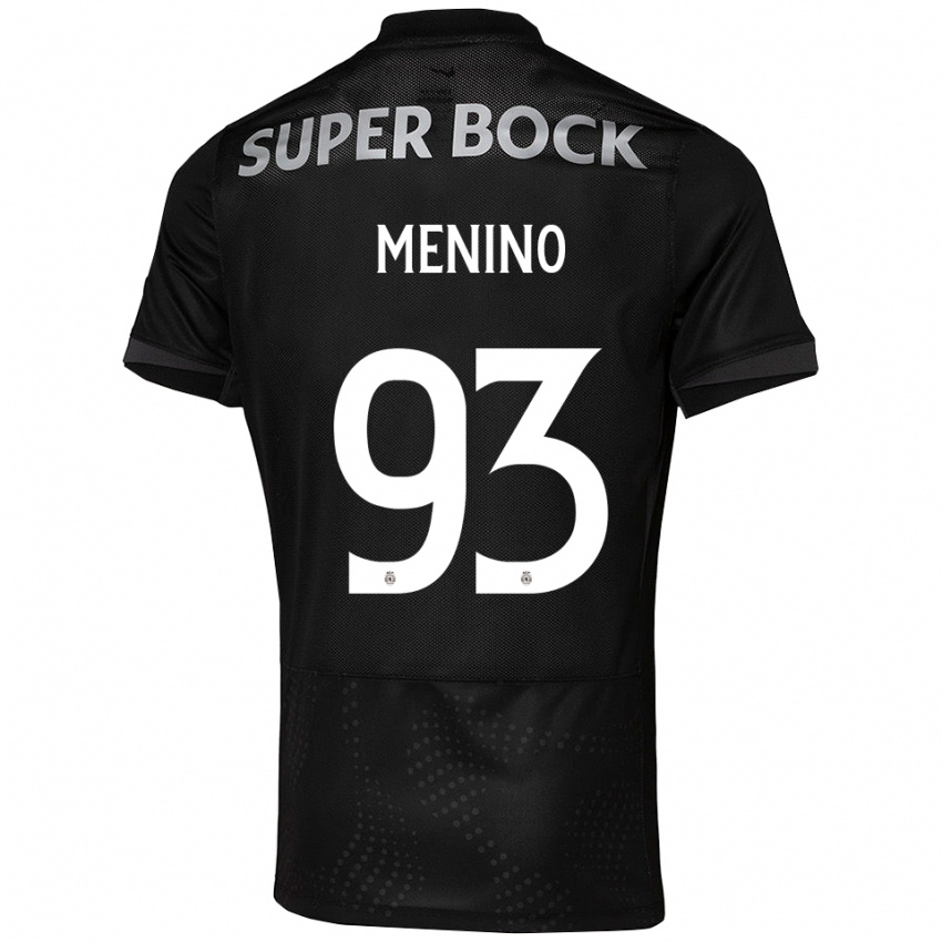 גברים Miguel Menino #93 שחור לבן הרחק ג'רזי 2025/26 חולצה קצרה