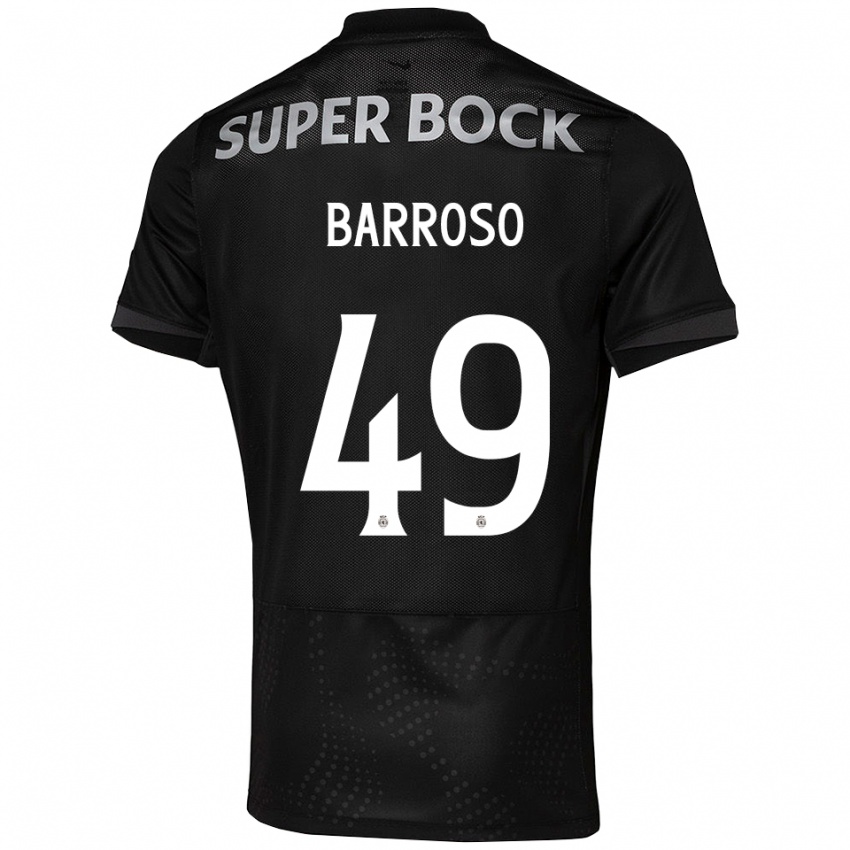 גברים לאונרדו חוסה קייטאנו ברוזו #49 שחור לבן הרחק ג'רזי 2025/26 חולצה קצרה