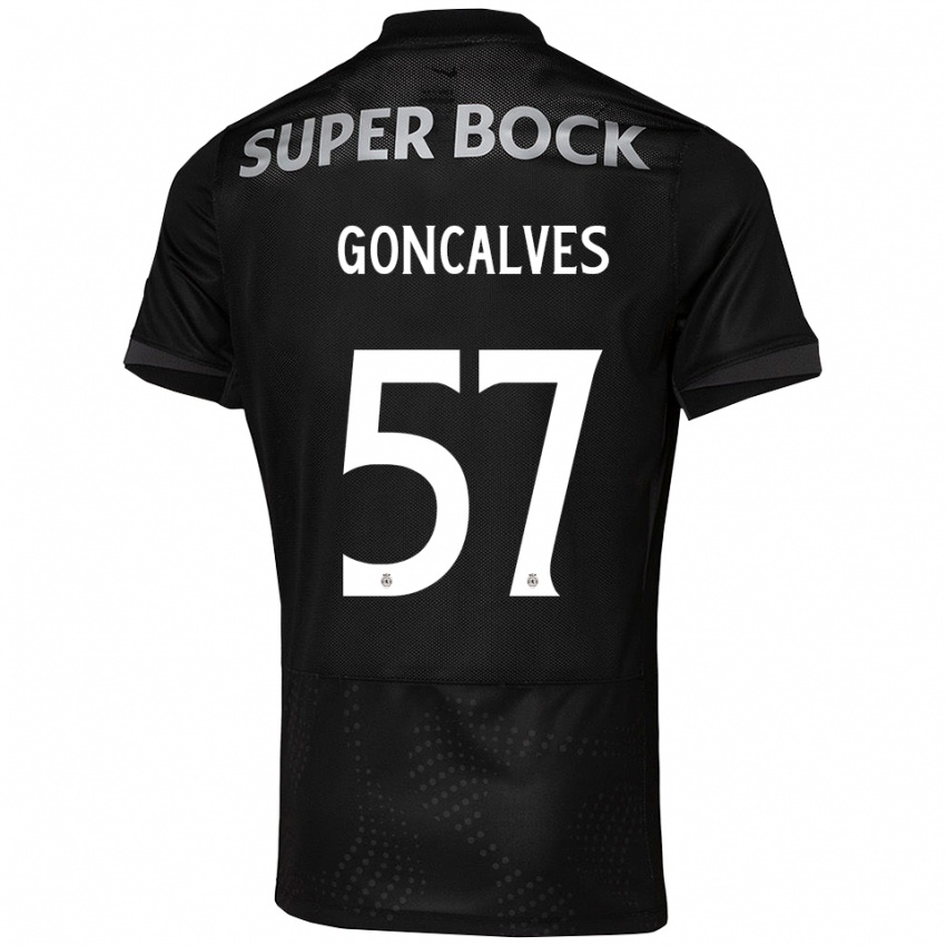 גברים Inês Gonçalves #57 שחור לבן הרחק ג'רזי 2025/26 חולצה קצרה