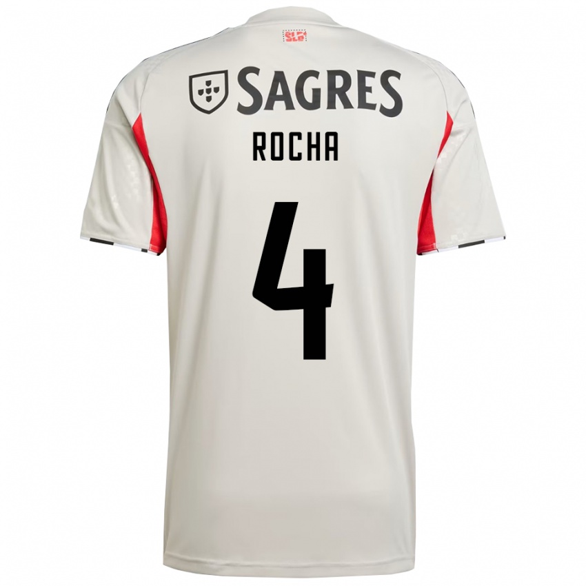 גברים Diogo Rocha #4 לבן מלוכלך אדום הרחק ג'רזי 2025/26 חולצה קצרה