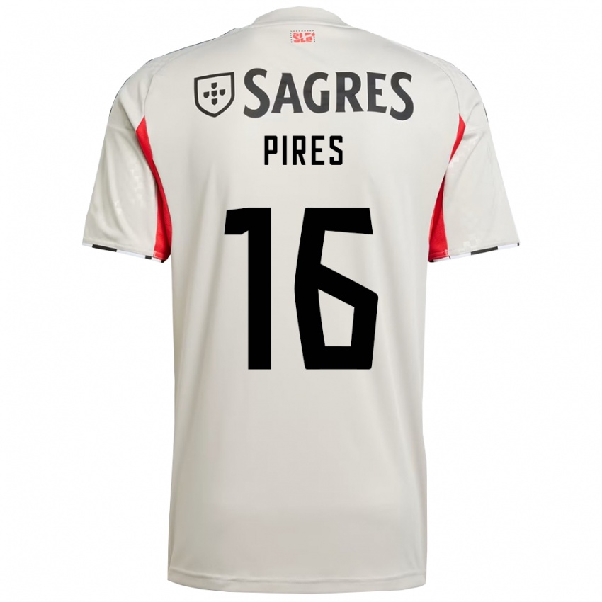 גברים Rodrigo Pires #16 לבן מלוכלך אדום הרחק ג'רזי 2025/26 חולצה קצרה