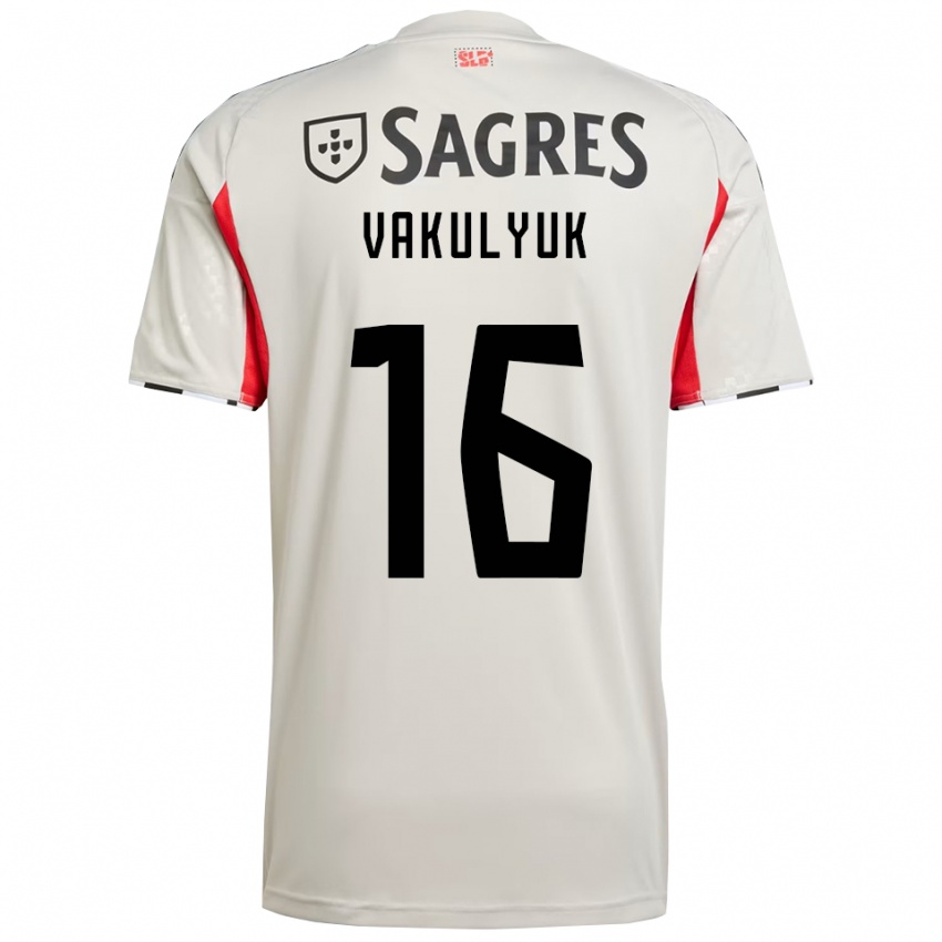 גברים André Vakulyuk #16 לבן מלוכלך אדום הרחק ג'רזי 2025/26 חולצה קצרה