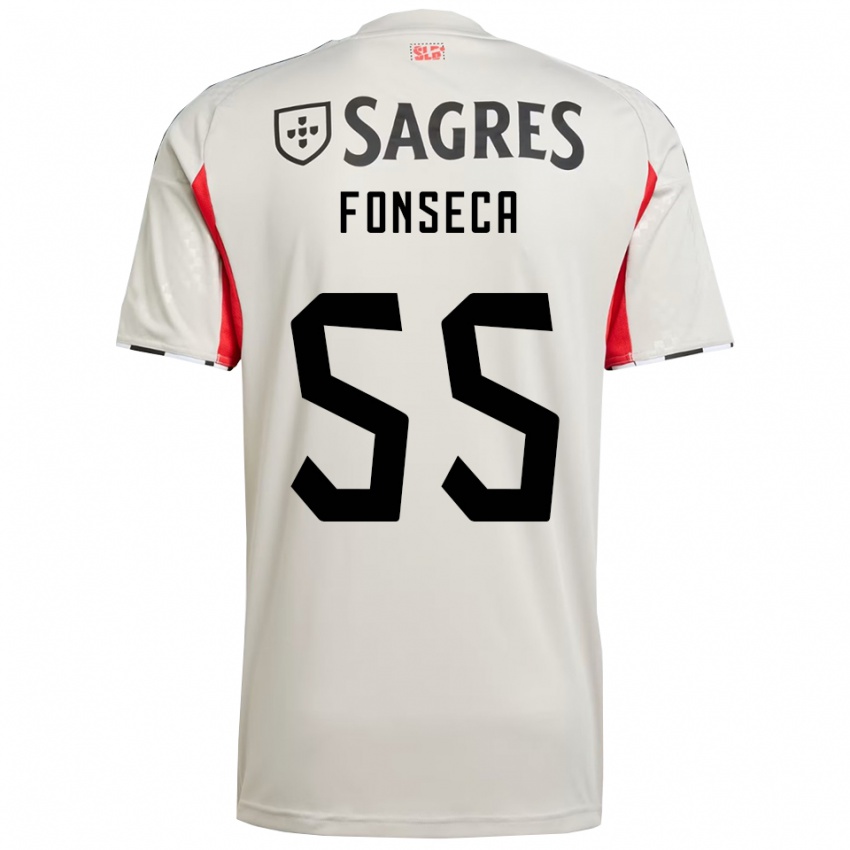 גברים João Fonseca #55 לבן מלוכלך אדום הרחק ג'רזי 2025/26 חולצה קצרה