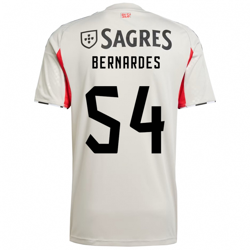 גברים Bernardes #54 לבן מלוכלך אדום הרחק ג'רזי 2025/26 חולצה קצרה