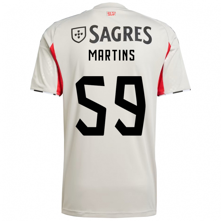 גברים Leandro Martins #59 לבן מלוכלך אדום הרחק ג'רזי 2025/26 חולצה קצרה