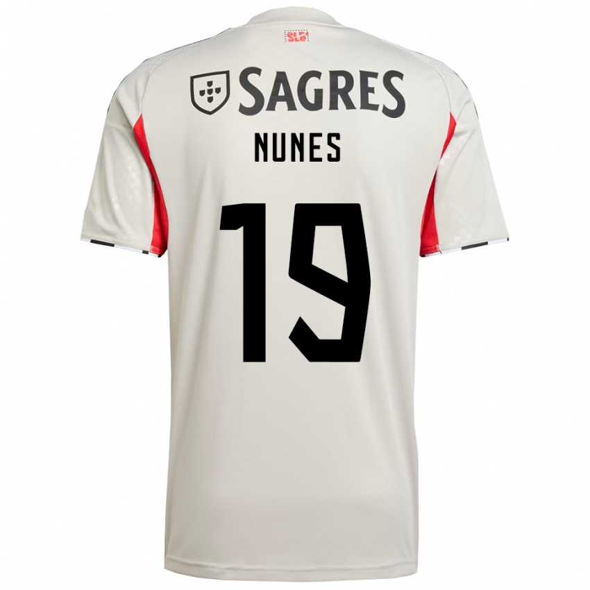 גברים Bernardo Nunes #19 לבן מלוכלך אדום הרחק ג'רזי 2025/26 חולצה קצרה