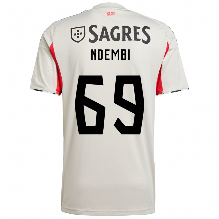 גברים Michée Ndembi #69 לבן מלוכלך אדום הרחק ג'רזי 2025/26 חולצה קצרה