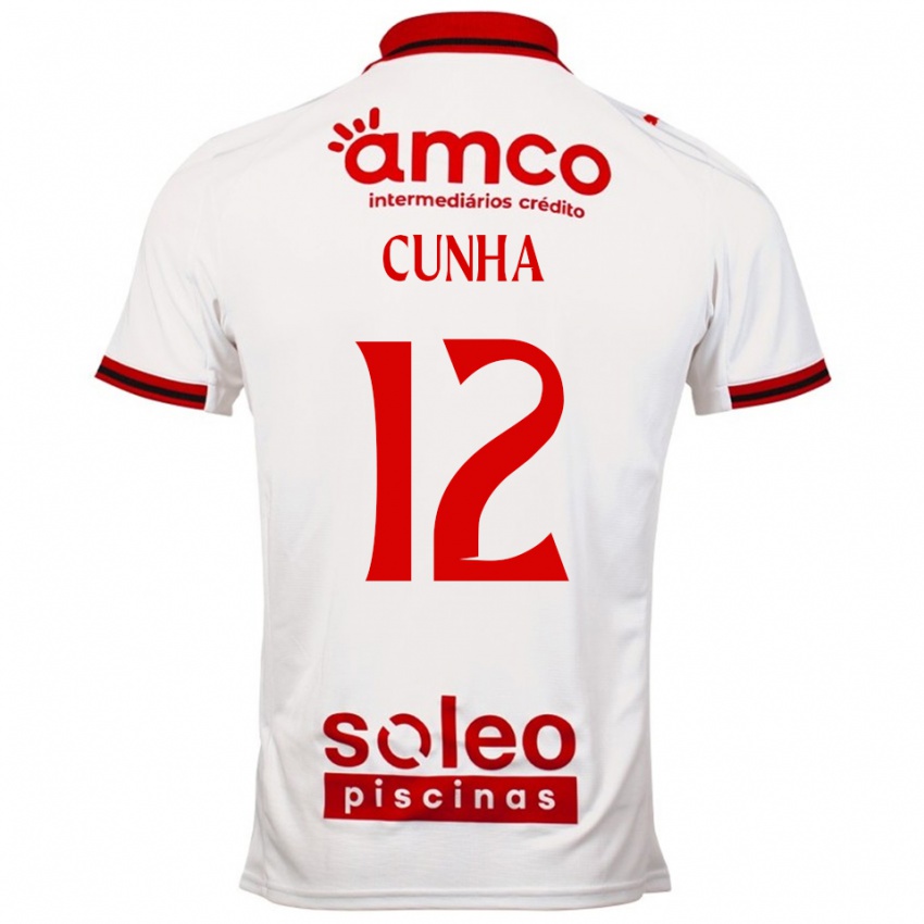 גברים Romário Cunha #12 לבן אדום הרחק ג'רזי 2025/26 חולצה קצרה