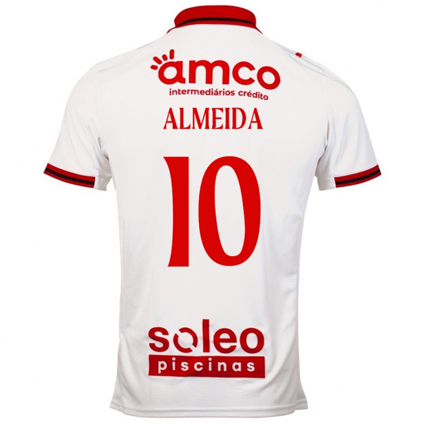 גברים Vitória Almeida #10 לבן אדום הרחק ג'רזי 2025/26 חולצה קצרה
