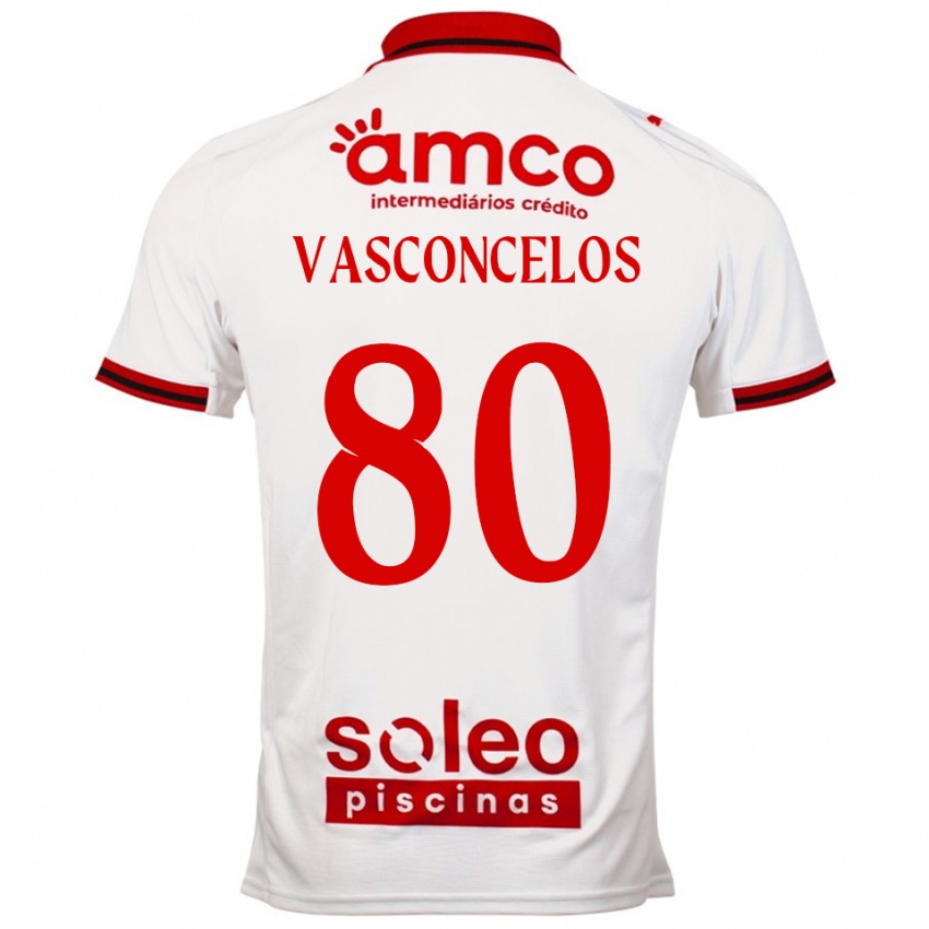 גברים Vasconcelos #80 לבן אדום הרחק ג'רזי 2025/26 חולצה קצרה
