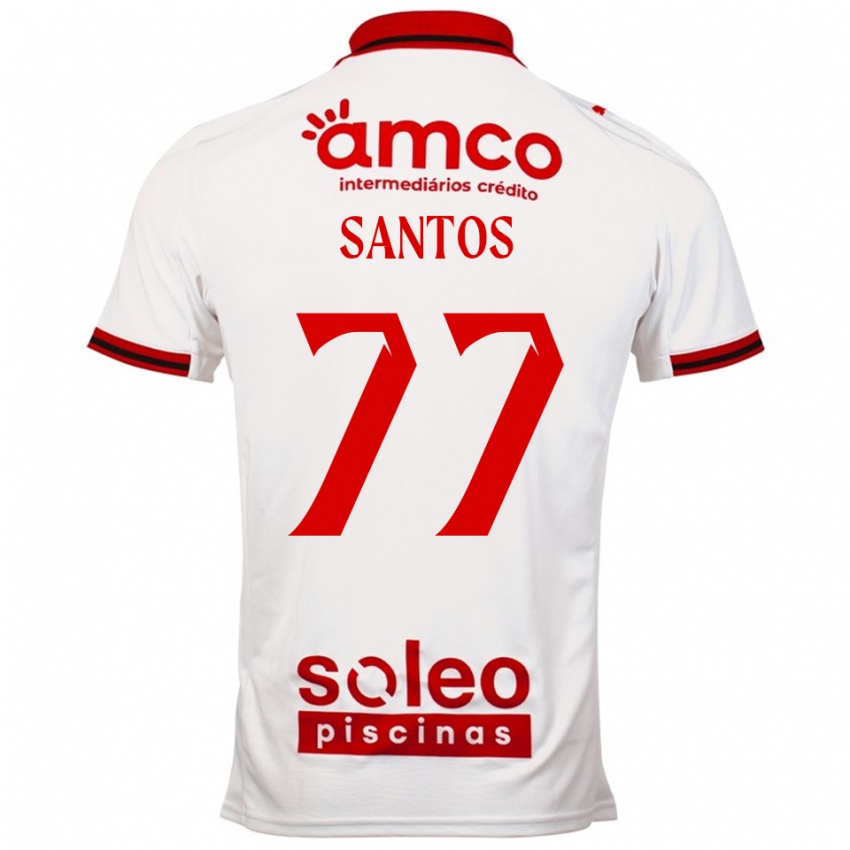 גברים Edu Santos #77 לבן אדום הרחק ג'רזי 2025/26 חולצה קצרה