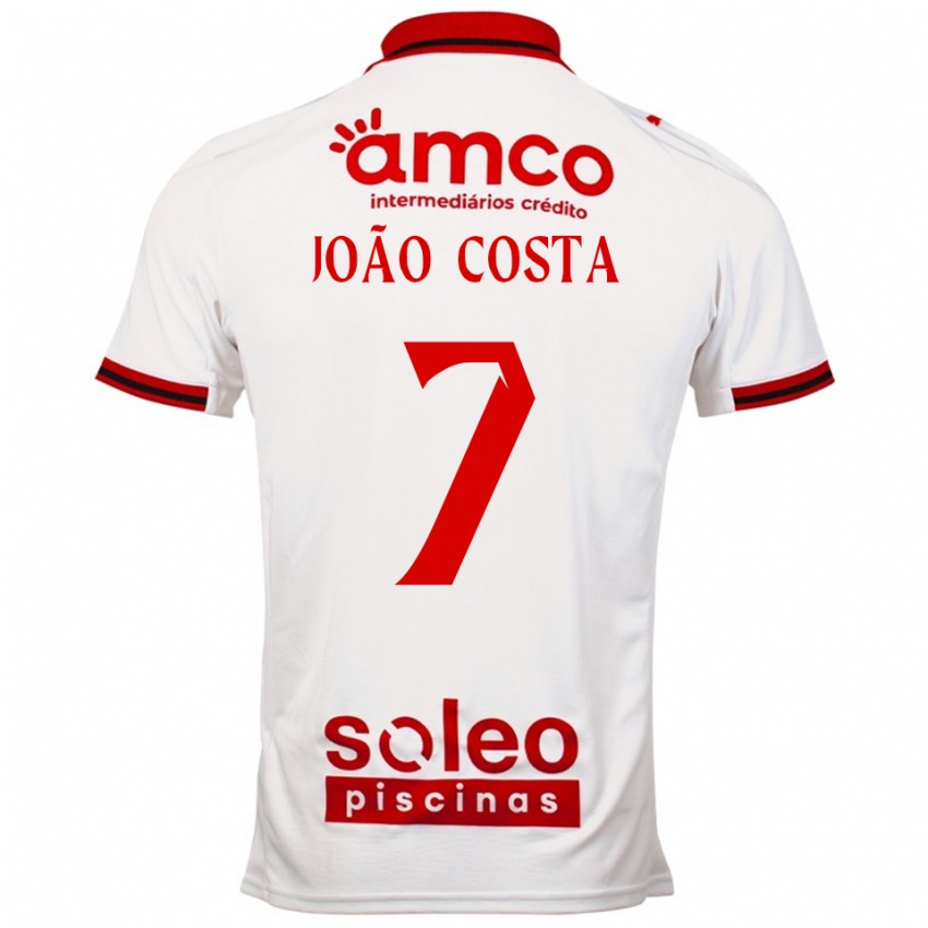 גברים João Costa #7 לבן אדום הרחק ג'רזי 2025/26 חולצה קצרה