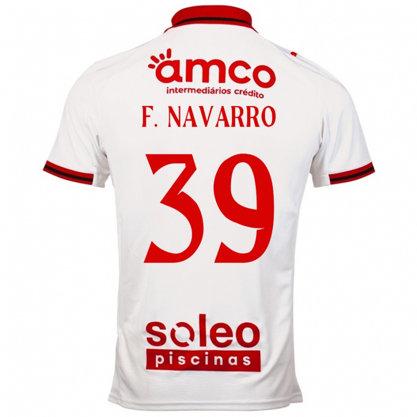 גברים פרנסיסקו חוסה נבארו אליאגה #39 לבן אדום הרחק ג'רזי 2025/26 חולצה קצרה