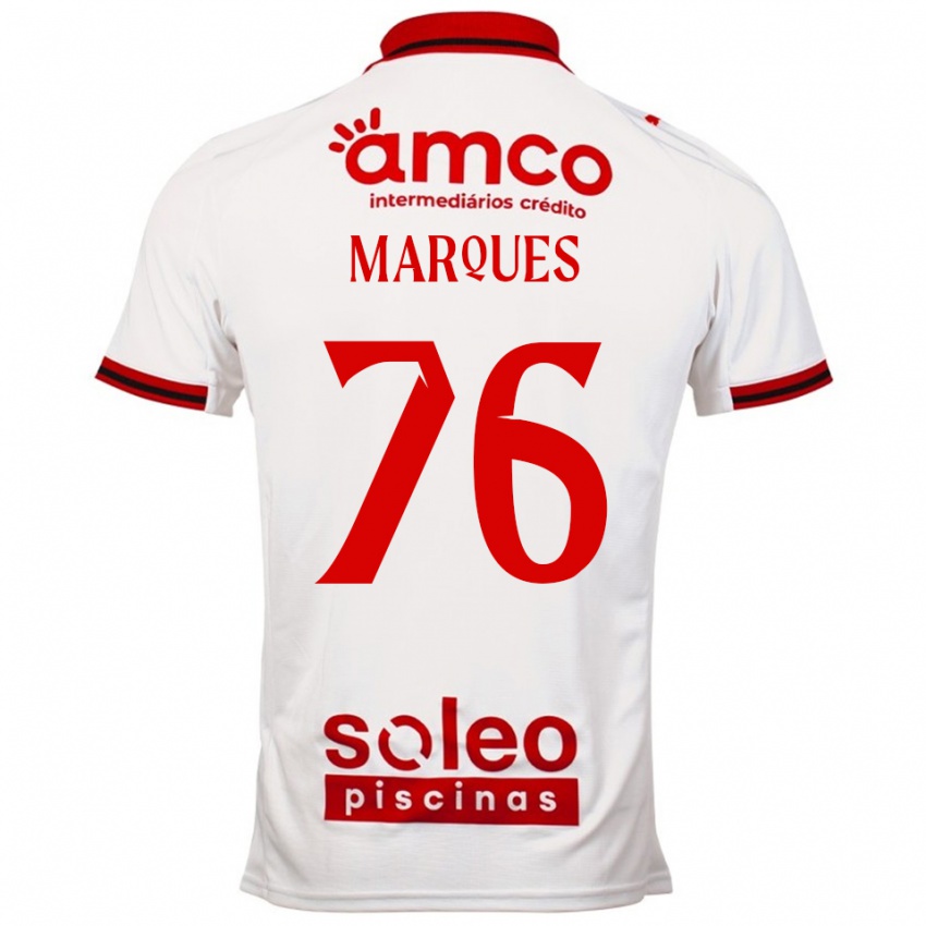 גברים Tomás Marques #76 לבן אדום הרחק ג'רזי 2025/26 חולצה קצרה
