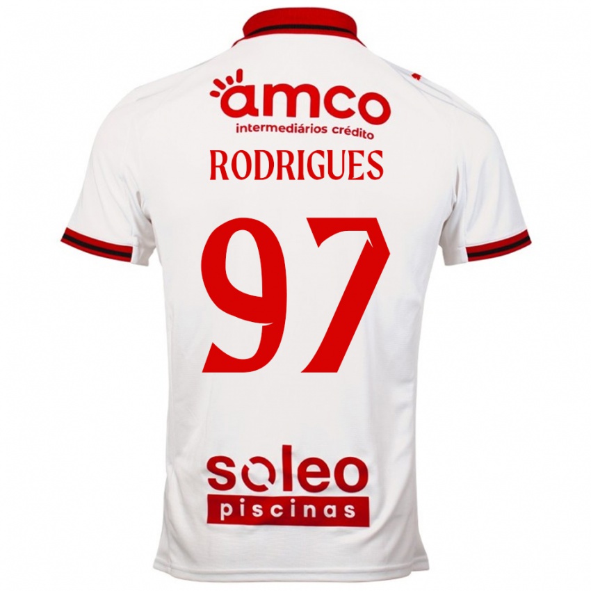 גברים Dinis Rodrigues #97 לבן אדום הרחק ג'רזי 2025/26 חולצה קצרה