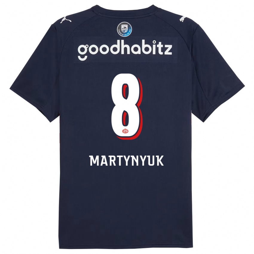 גברים Anton Martynyuk #8 נייבי לבן הרחק ג'רזי 2025/26 חולצה קצרה