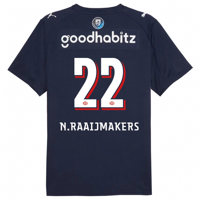 גברים Niels Raaijmakers #22 נייבי לבן הרחק ג'רזי 2025/26 חולצה קצרה