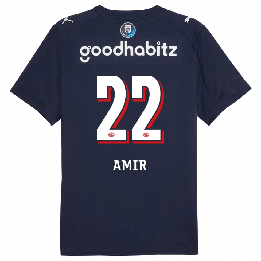 גברים Amir Al-Anany #22 נייבי לבן הרחק ג'רזי 2025/26 חולצה קצרה