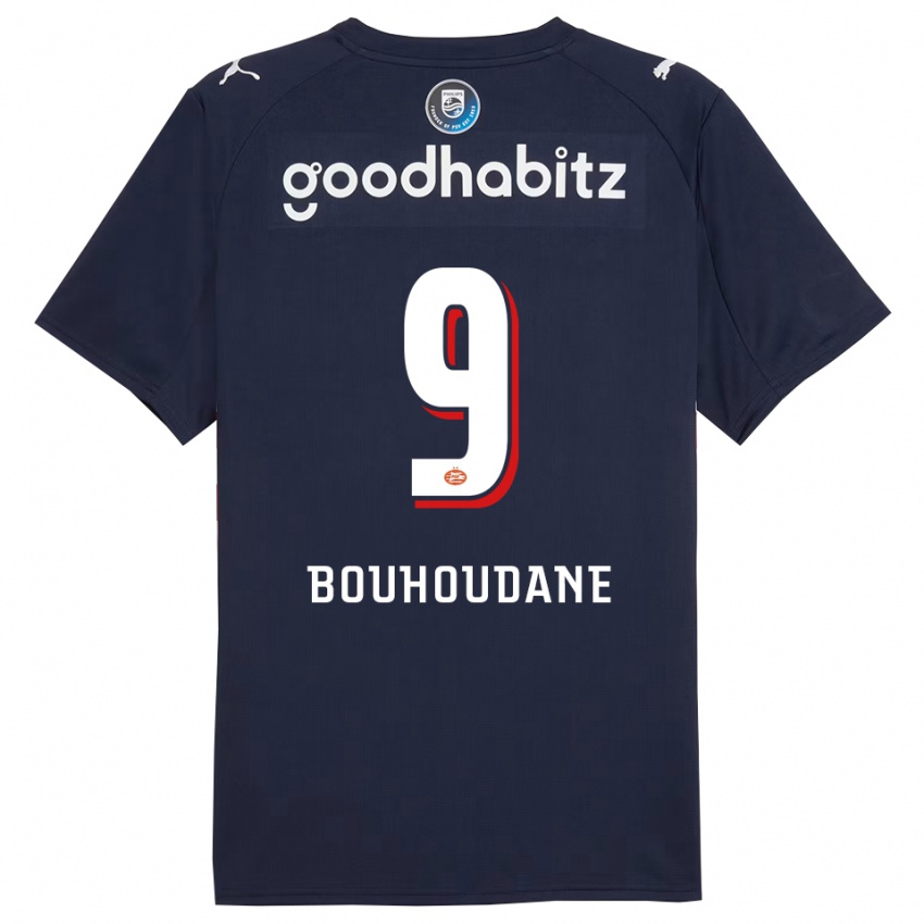 גברים סאמי בוהאודאן #9 נייבי לבן הרחק ג'רזי 2025/26 חולצה קצרה