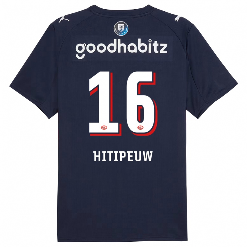 גברים Thaliro Hitipeuw #16 נייבי לבן הרחק ג'רזי 2025/26 חולצה קצרה