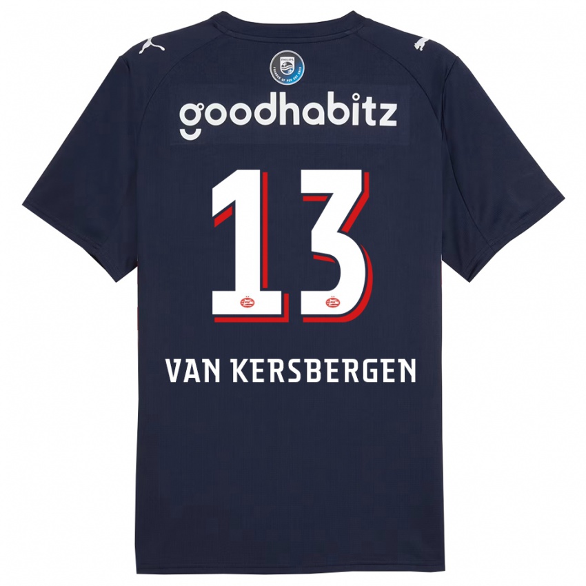 גברים Sander Van Kersbergen #13 נייבי לבן הרחק ג'רזי 2025/26 חולצה קצרה