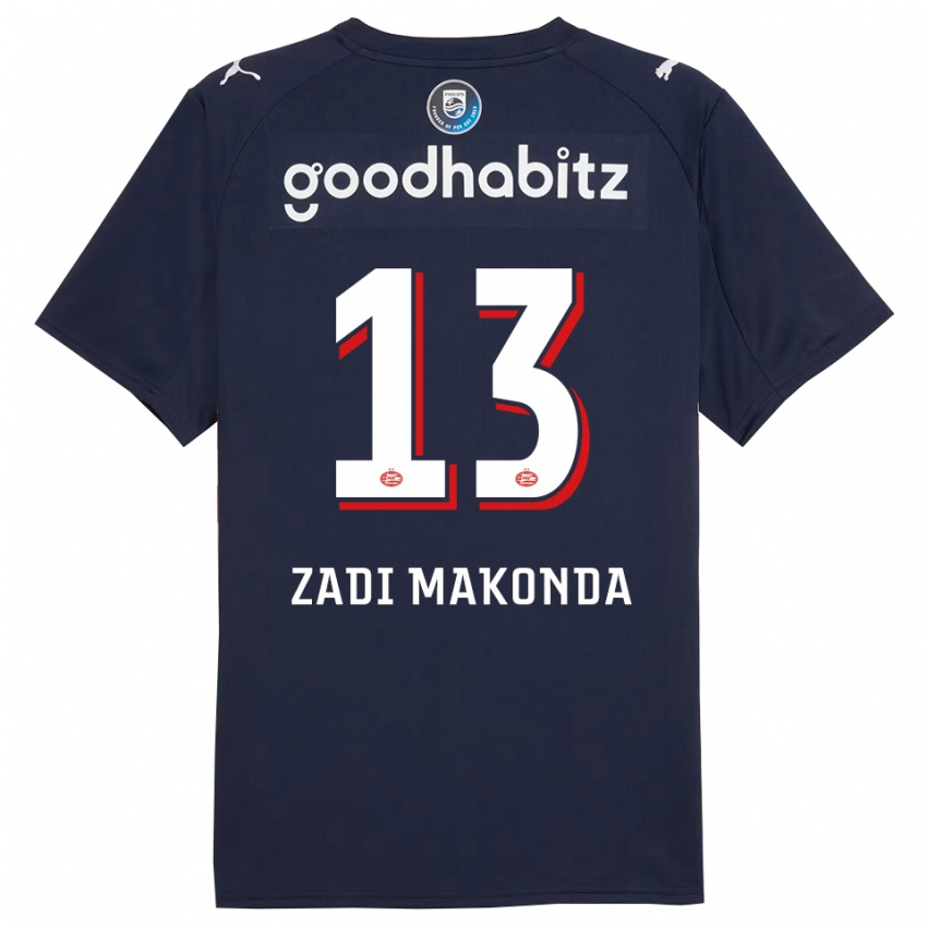 גברים David Zadi Makonda #13 נייבי לבן הרחק ג'רזי 2025/26 חולצה קצרה