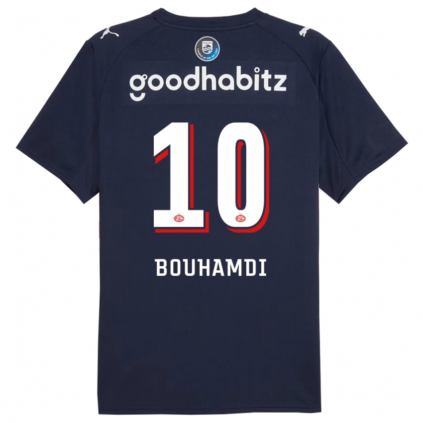 גברים Amir Bouhamdi #10 נייבי לבן הרחק ג'רזי 2025/26 חולצה קצרה