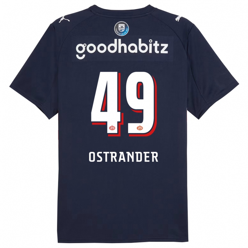 גברים וויליאם אוסטרנדר #49 נייבי לבן הרחק ג'רזי 2025/26 חולצה קצרה