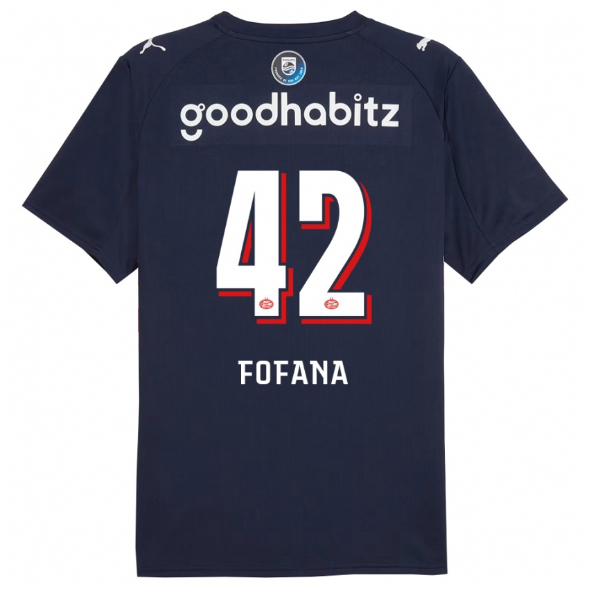 גברים פודה פופאנה #42 נייבי לבן הרחק ג'רזי 2025/26 חולצה קצרה