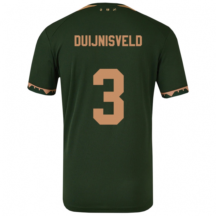 גברים Owen Duijnisveld #3 ירוק זהב הרחק ג'רזי 2025/26 חולצה קצרה