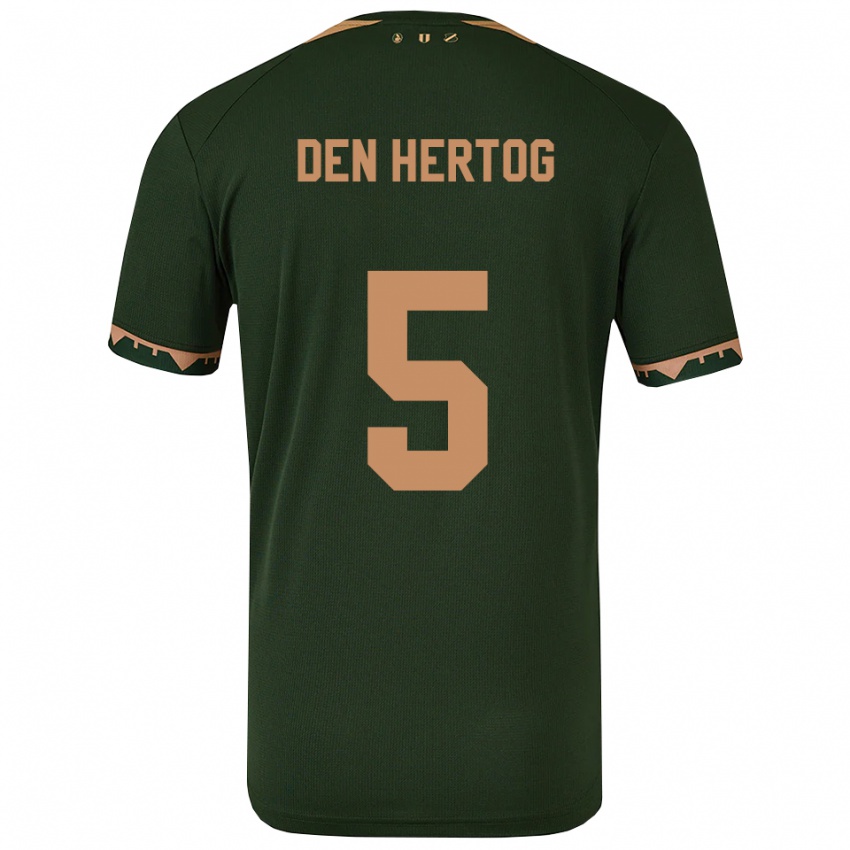 גברים Mees Den Hertog #5 ירוק זהב הרחק ג'רזי 2025/26 חולצה קצרה