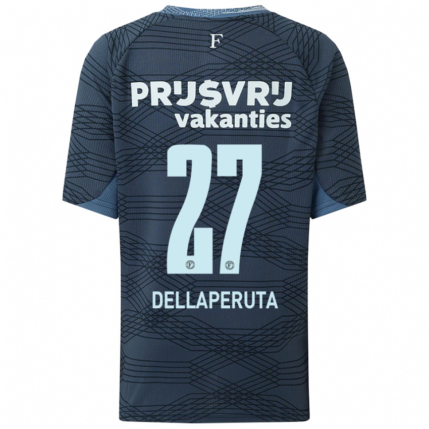 גברים טליה דלפרוטה #27 שחור אפור הרחק ג'רזי 2025/26 חולצה קצרה