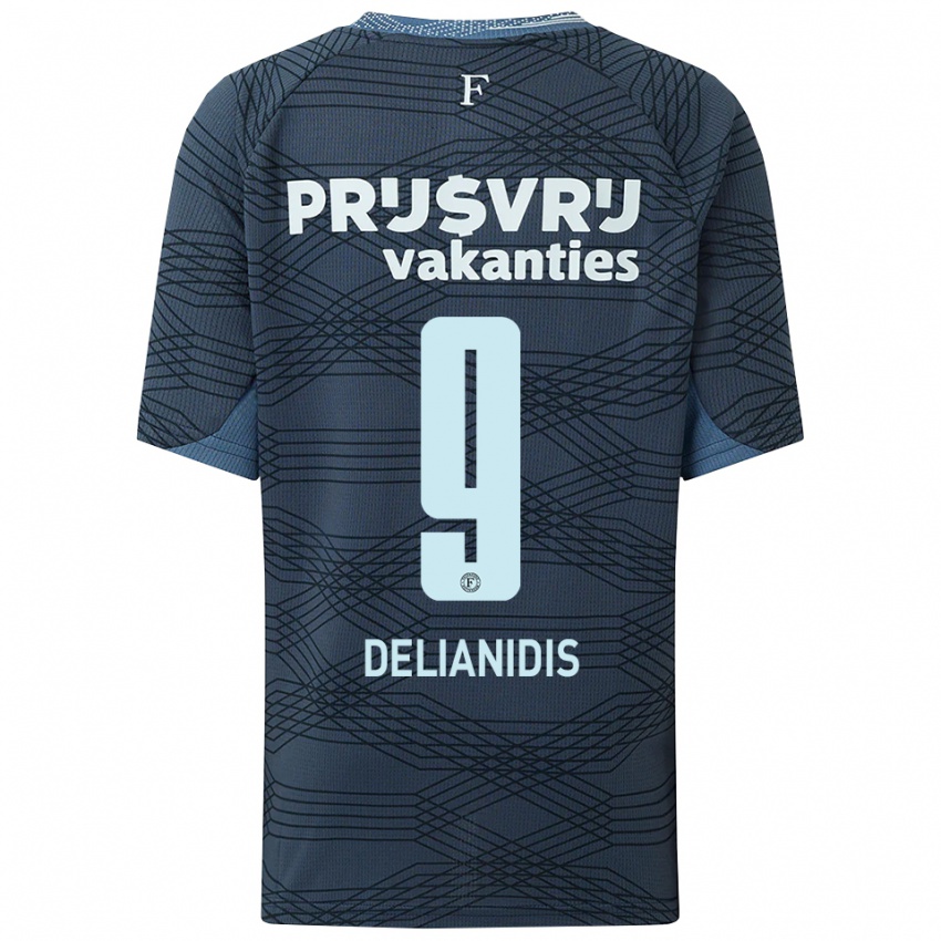 גברים Theodoros Delianidis #9 שחור אפור הרחק ג'רזי 2025/26 חולצה קצרה