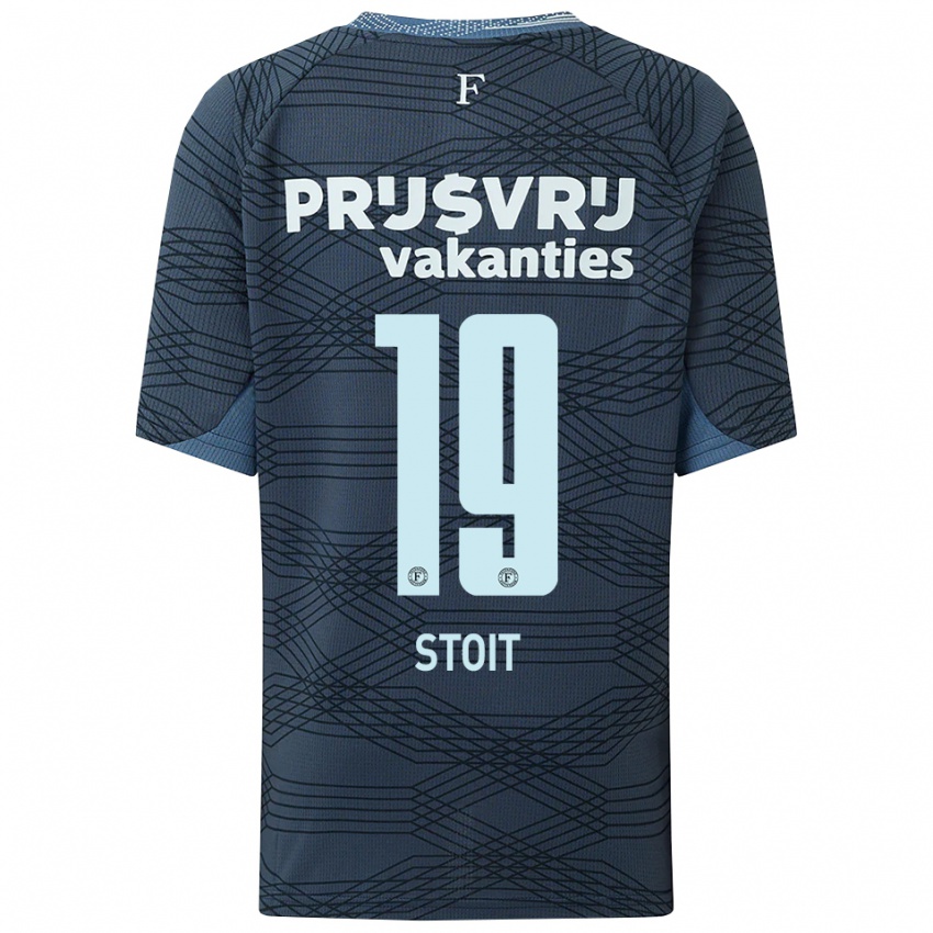 גברים Fleur Stoit #19 שחור אפור הרחק ג'רזי 2025/26 חולצה קצרה