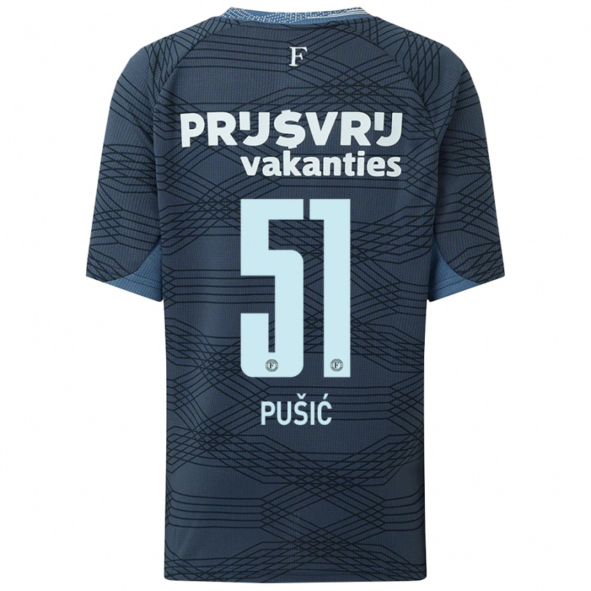 גברים נועה פושיץ' #51 שחור אפור הרחק ג'רזי 2025/26 חולצה קצרה