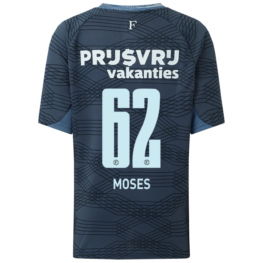 גברים Troy Moses #62 שחור אפור הרחק ג'רזי 2025/26 חולצה קצרה