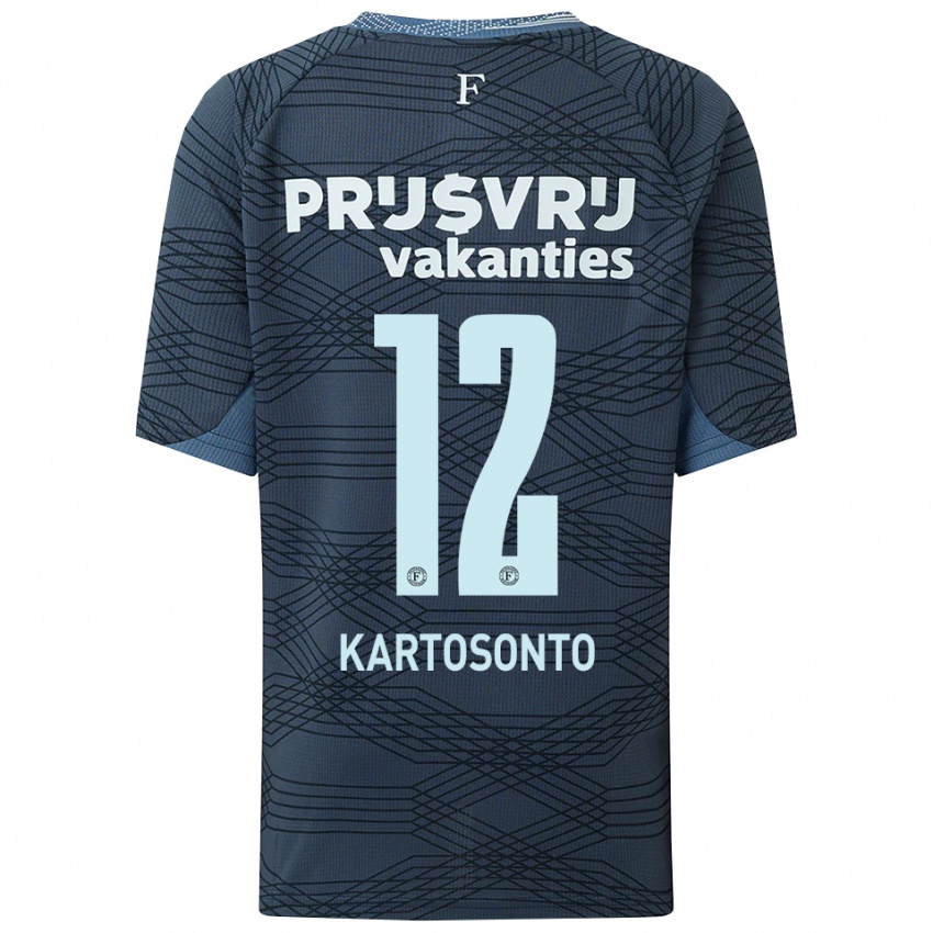 גברים Sirano Kartosonto #12 שחור אפור הרחק ג'רזי 2025/26 חולצה קצרה